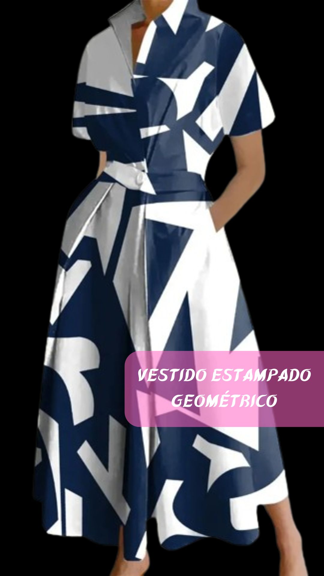 Vestido estampado geométrico